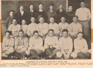 Gowanda High School Football Team, Gowanda, NY, 1926 (With Charles A. Babcock, Front, Second from Left)