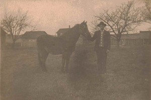 Jonathan Babcock and Horse, Collins, NY, Circa 1900-1910